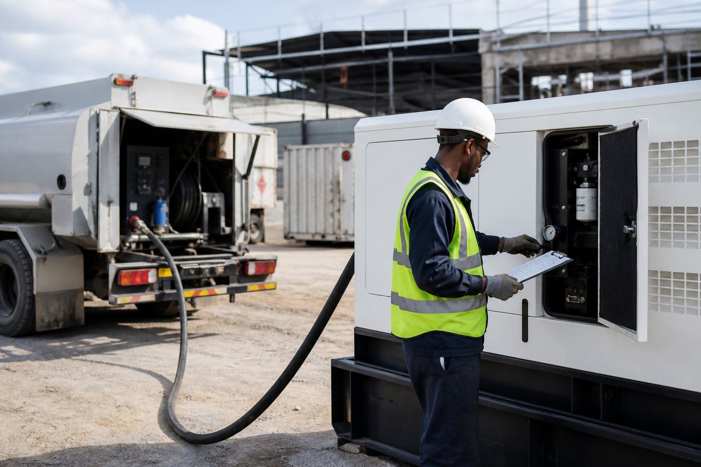 Generator fuel and runtime planning on site