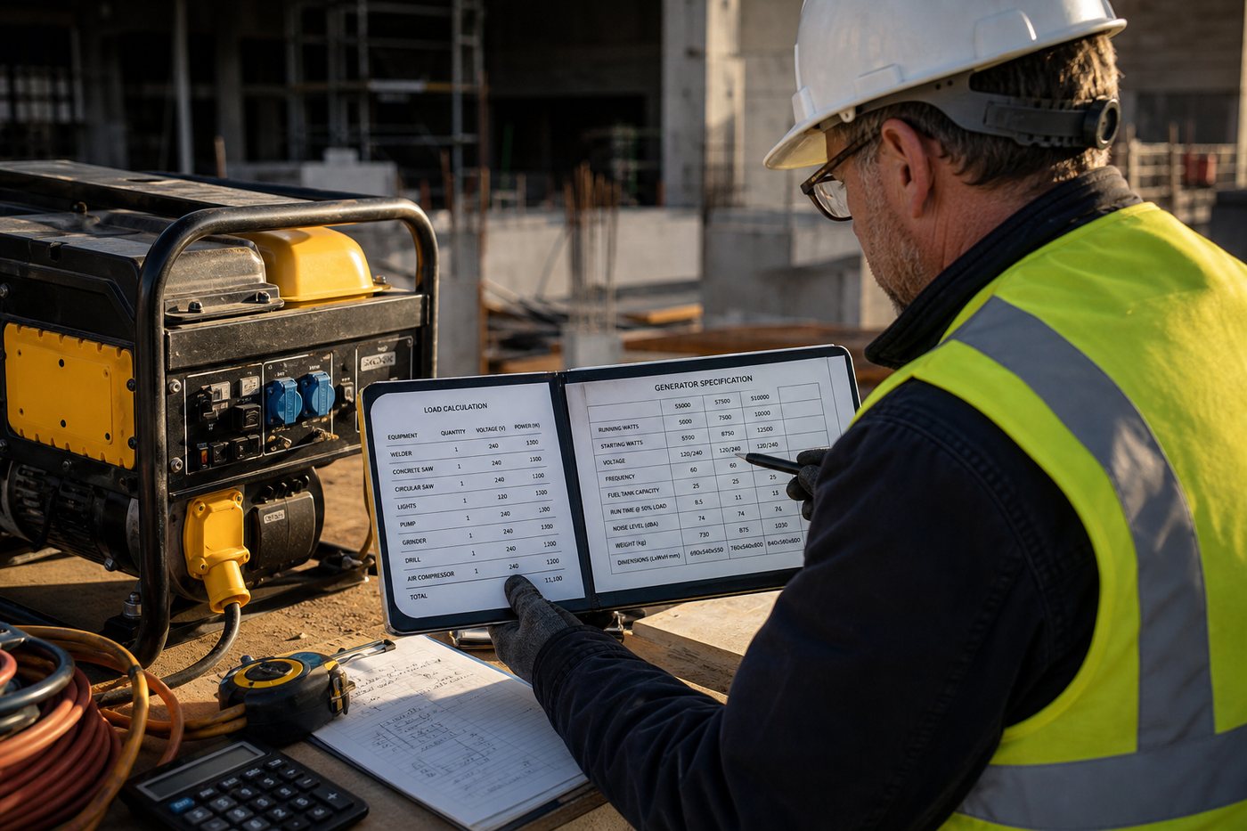 Load planning for generator rental decision