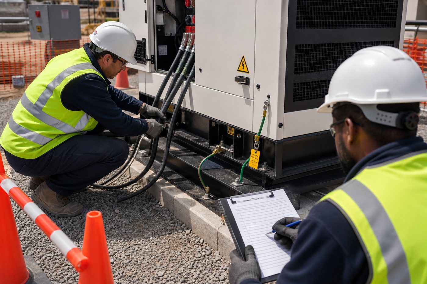 Generator safety inspection and site placement check